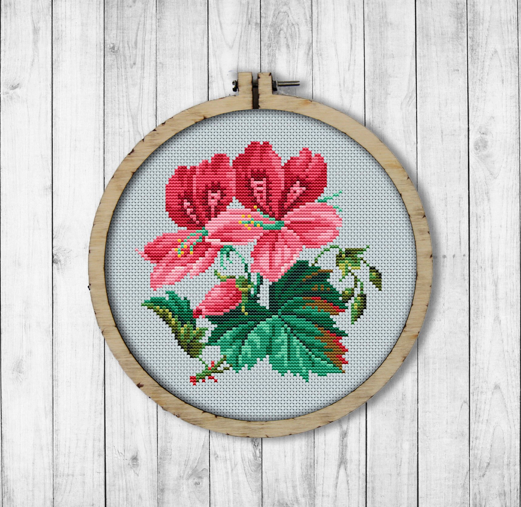 アンティークお花刺繍クロス　ヴィンテージ ヴィンテージ フラワー クロスステッチ パターン、アンティーク