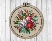 Vintage Bouquet 2 Cross Stitch Pattern Roses Cross Stitch Pattern Vintage Flowers Flowers Bouquet Rose Modern Embroidery Flowers