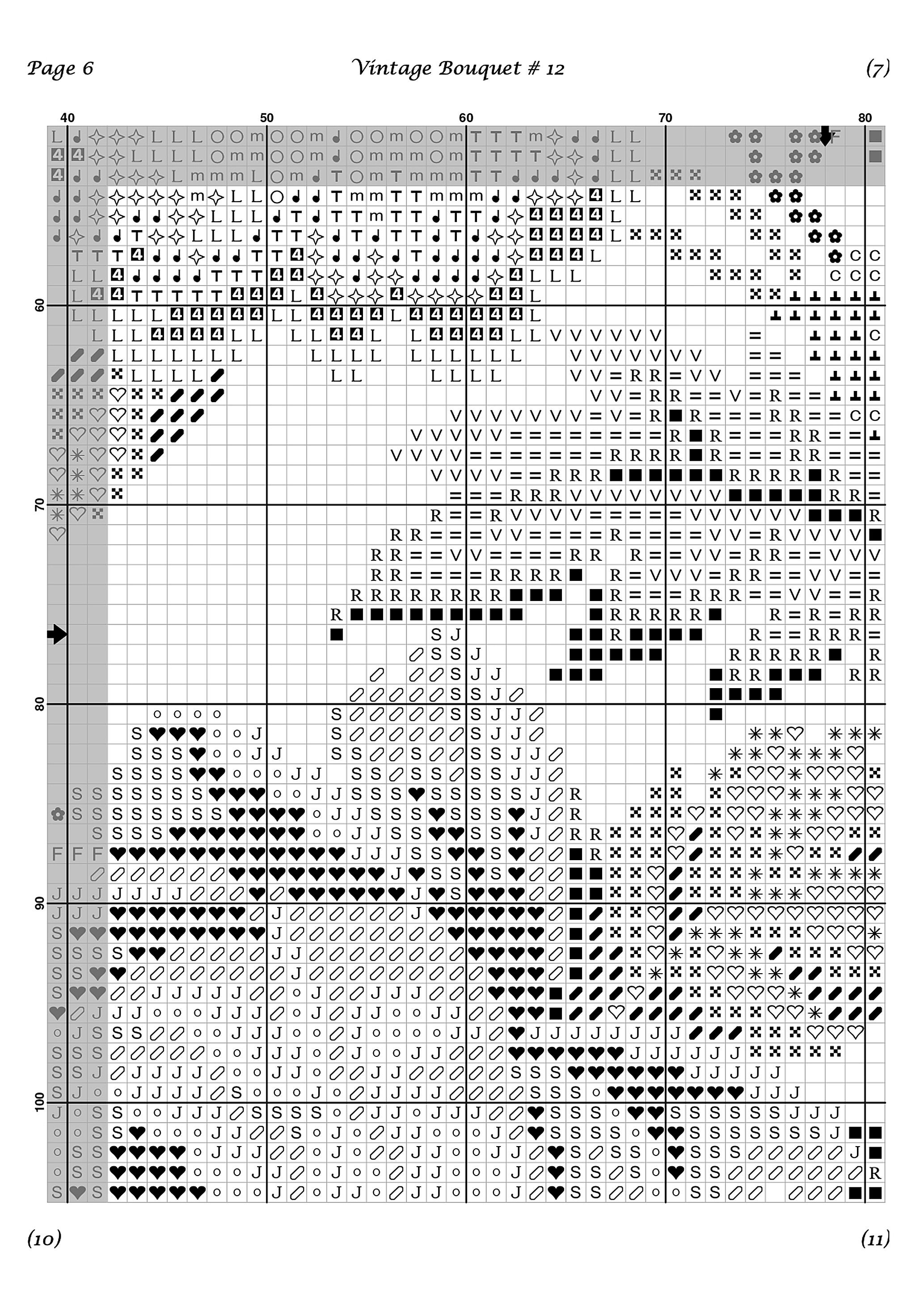 Vintage Bouquet 12 Cross Stitch Pattern Rose Cross Stitch Etsy UK