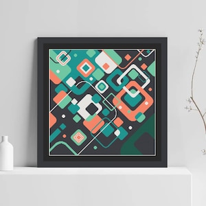Abstract Cross Stitch Pattern, Modern Cross Stitch Pattern, Art Deco Cross Stitch Pattern, Geometric Ornament Pattern, Instant Download PDF
