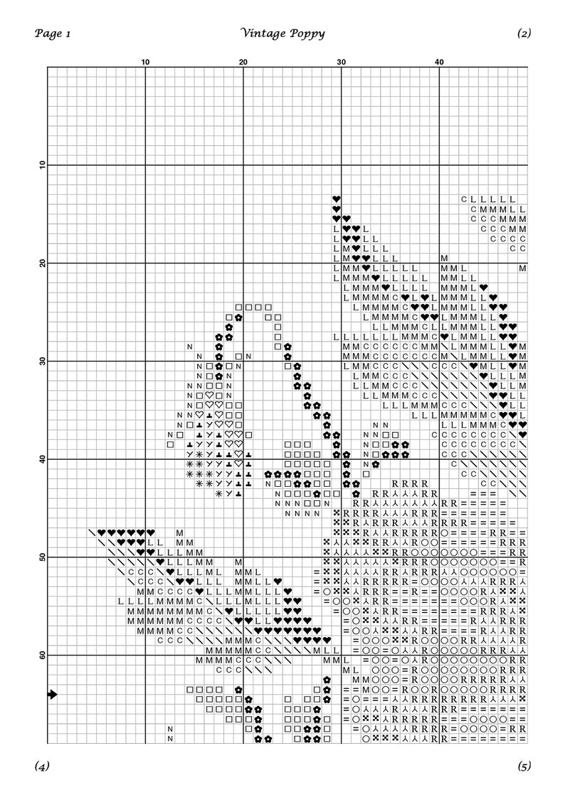 Vintage Cross Stitch Pattern Violets Cross Stitch Pattern Etsy