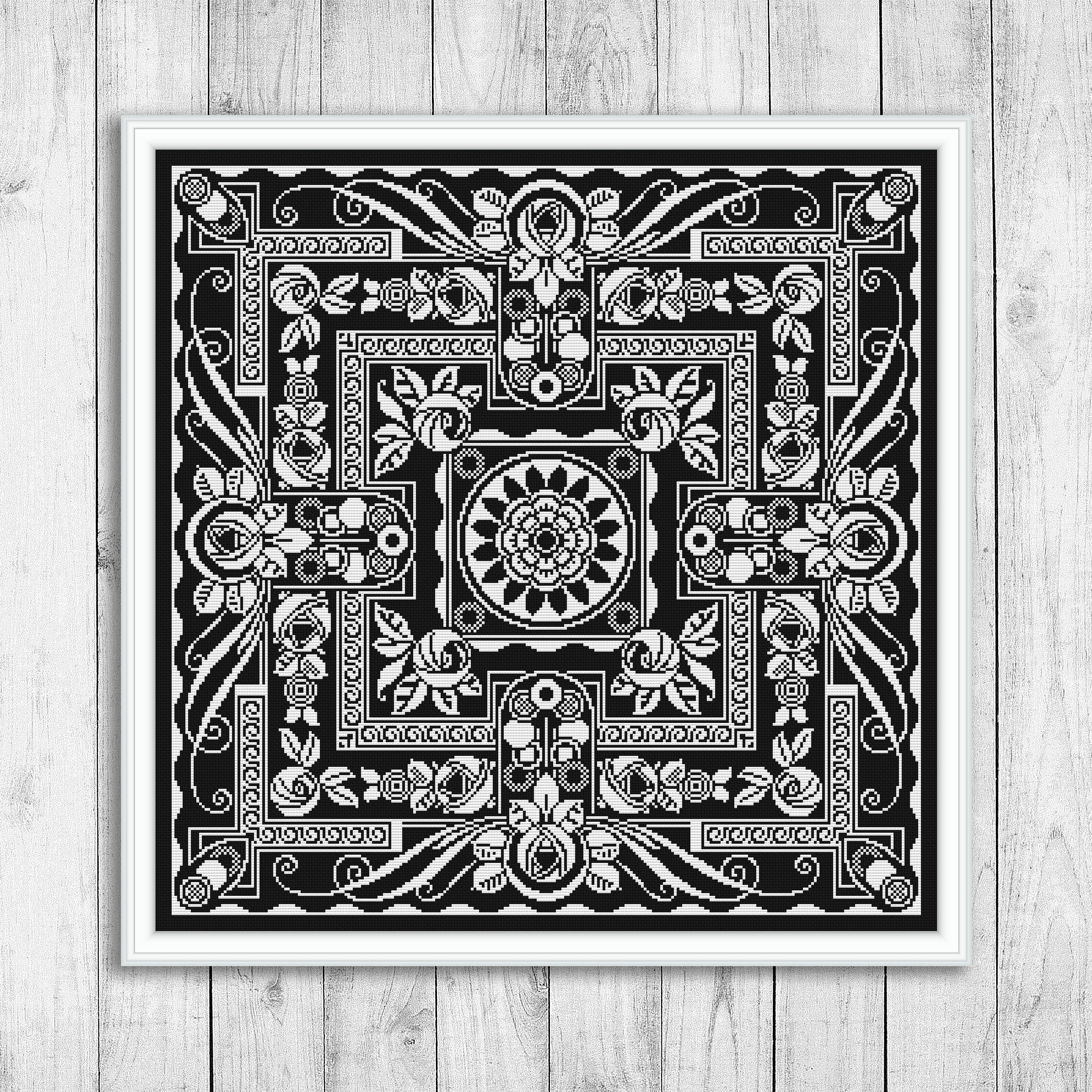 Monochrome Cross Stitch Pattern Sampler Cross Stitch Pattern Etsy