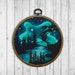 Northern Lights Cross Stitch Pattern, Nature Cross Stitch Pattern, Modern Cross Stitch Pattern, Landscape, Tree, Starry Sky, River, Aurora 