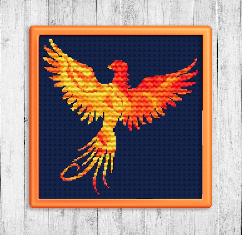 Phoenix Cross Stitch Pattern Birds Counted Cross Stitch Etsy