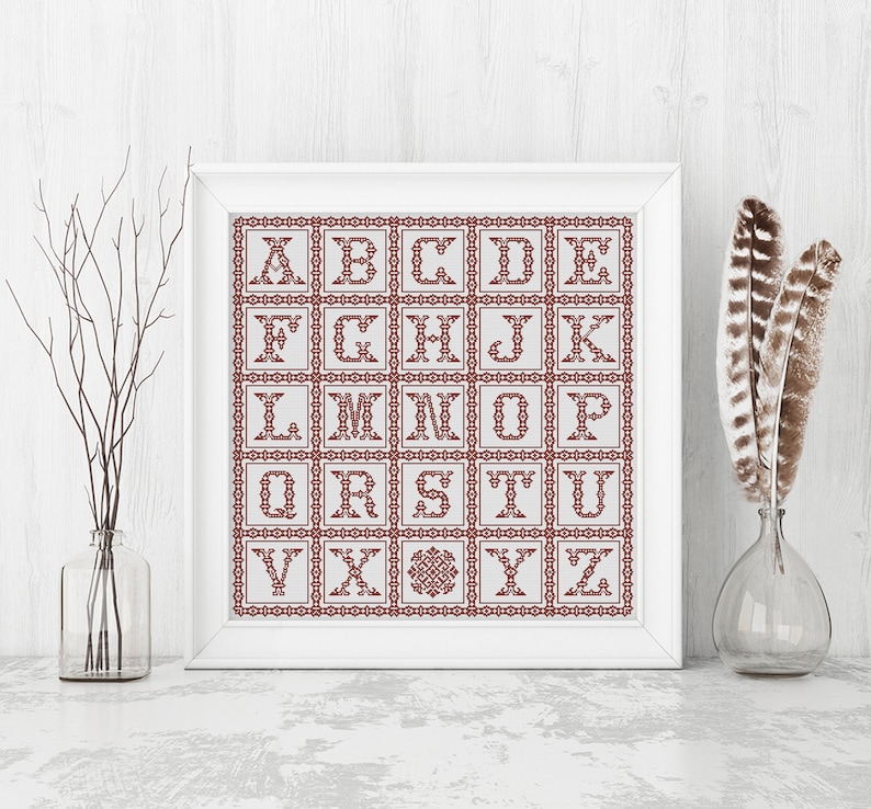 Sampler Cross Stitch Pattern Alphabet Cross Stitch Pattern | Etsy