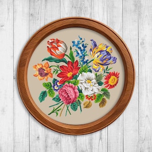 Bouquet di fiori n. 7 Schema punto croce PDF, Schema punto croce natura, Schema punto croce moderno tulipano, Ricamo Fiori da giardino Rosa
