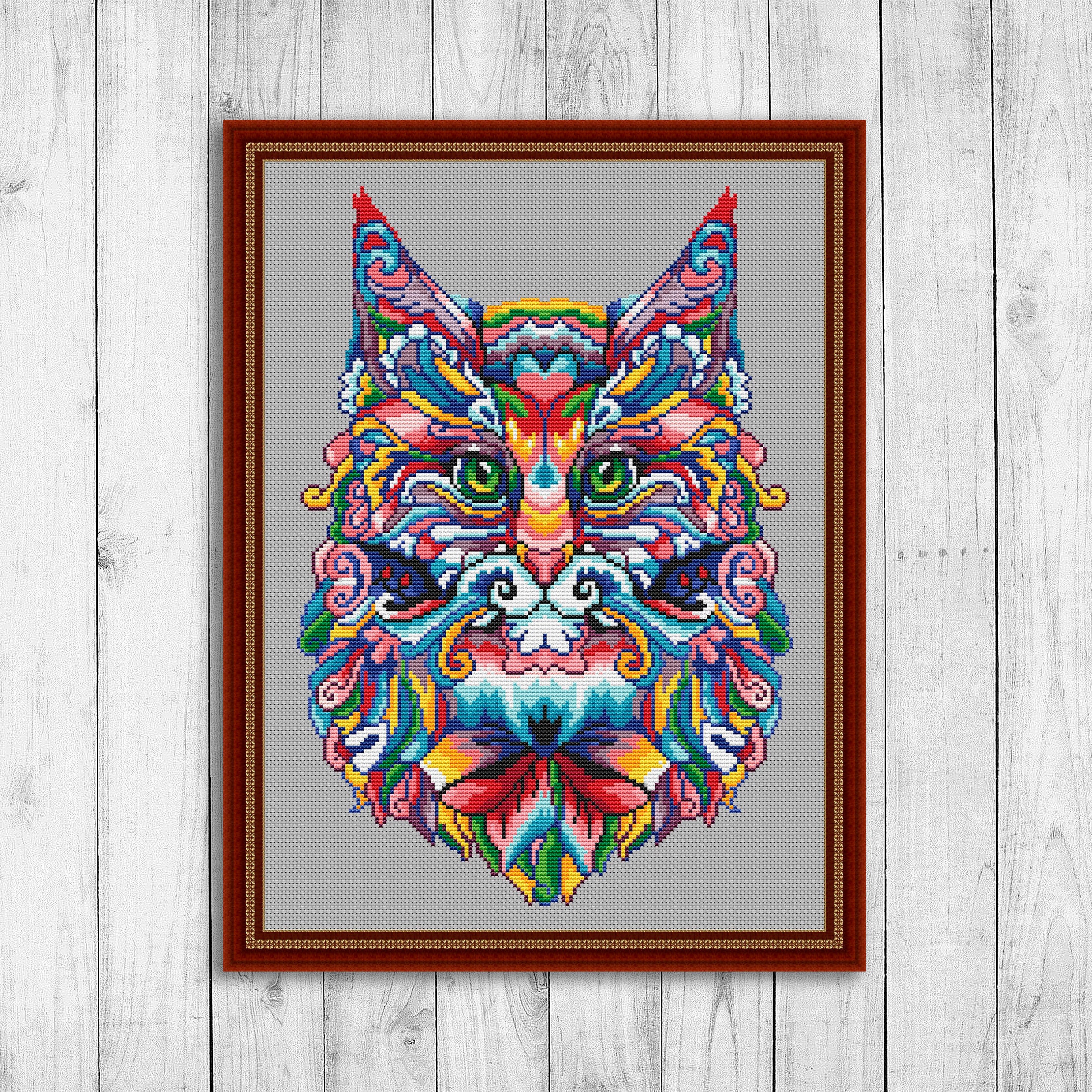 Mystical Cat Cross Stitch Pattern Nature Cross Stitch | Etsy