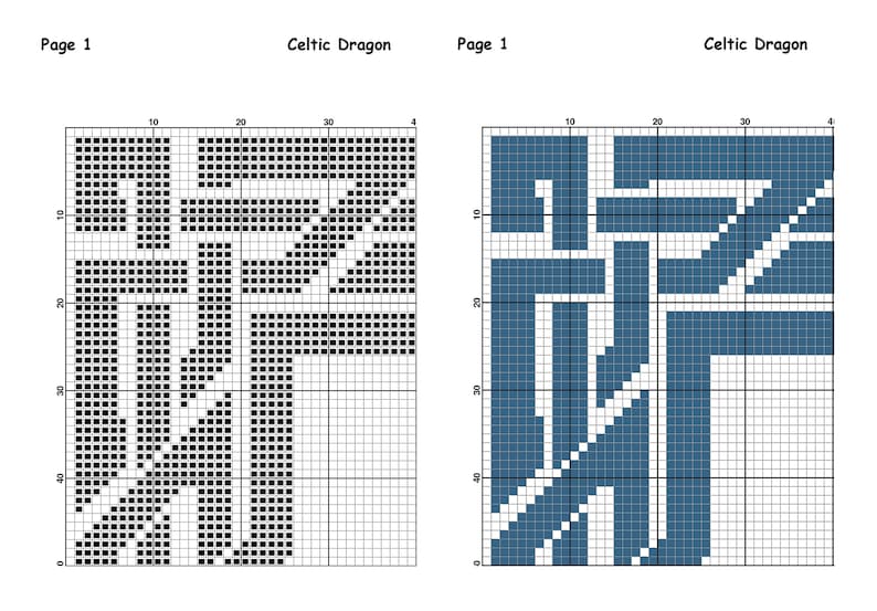Dragon Cross Stitch Pattern, Sampler Cross Stitch Pattern, Celtic Cross Stitch, Moon, Modern Cross Stitch, Monochrome, Instant Download PDF image 10