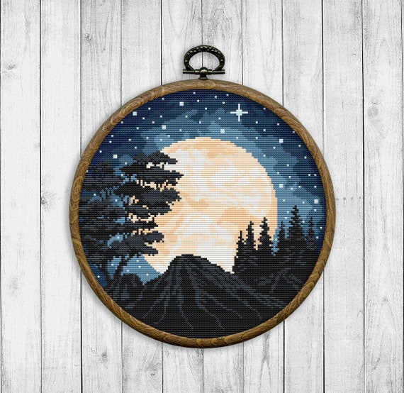 Landscape Modern Cross Stitch Pattern Nature Counted Cross Etsy