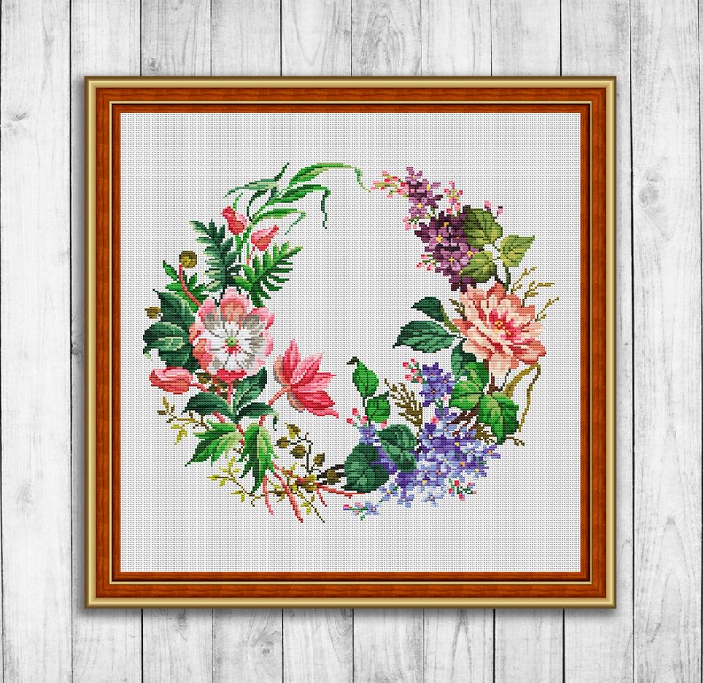 Vintage Wreath 11 Cross Stitch Pattern Flowers Cross Stitch - Etsy