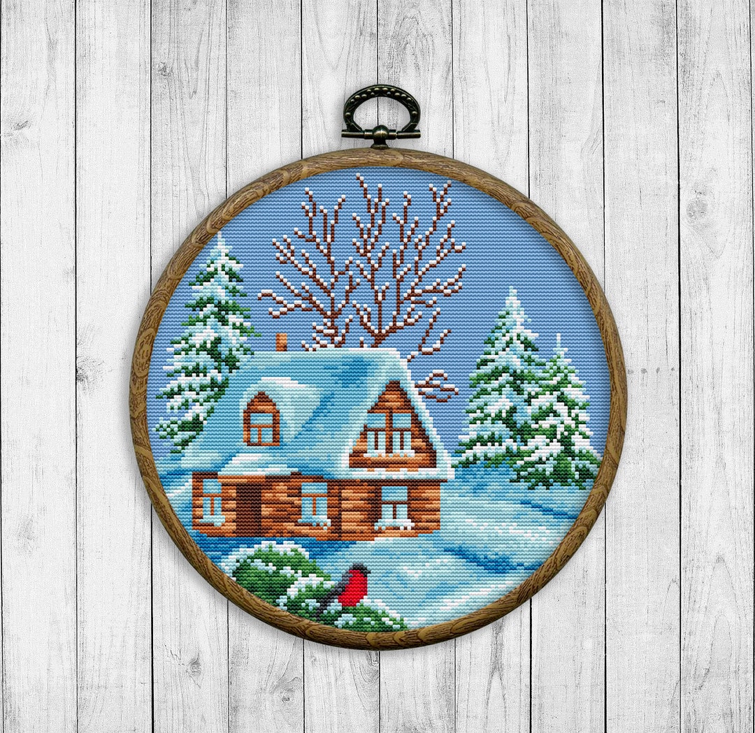 Winter Landscape Cross Stitch Pattern, Nature Counted Cross Stitch Chart, House, Christmas Holidays, Trees, Snow, Bird, Instant Download PDF - Etsy winter-landscape-cross-stitch-pattern-nature-counted-cross-stitch-chart-house-christmas-holidays-trees-snow-bird-instant-download-pdf-etsy