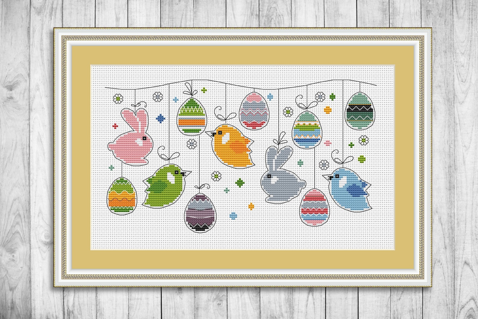 EASTER Cross Stitch Pattern Easter Eggs Cross Stitch Pattern Etsy