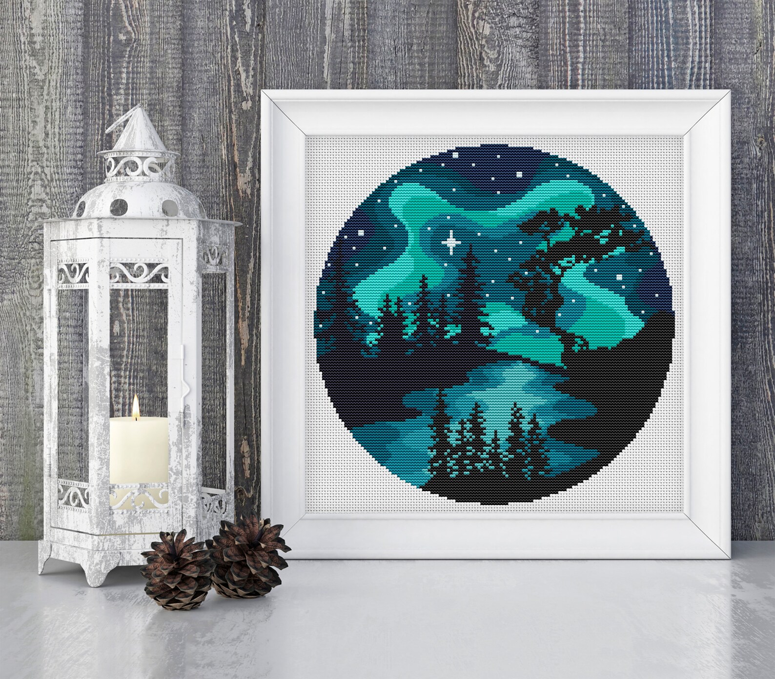 Northern Lights Cross Stitch Pattern Nature Cross Stitch - Etsy Canada