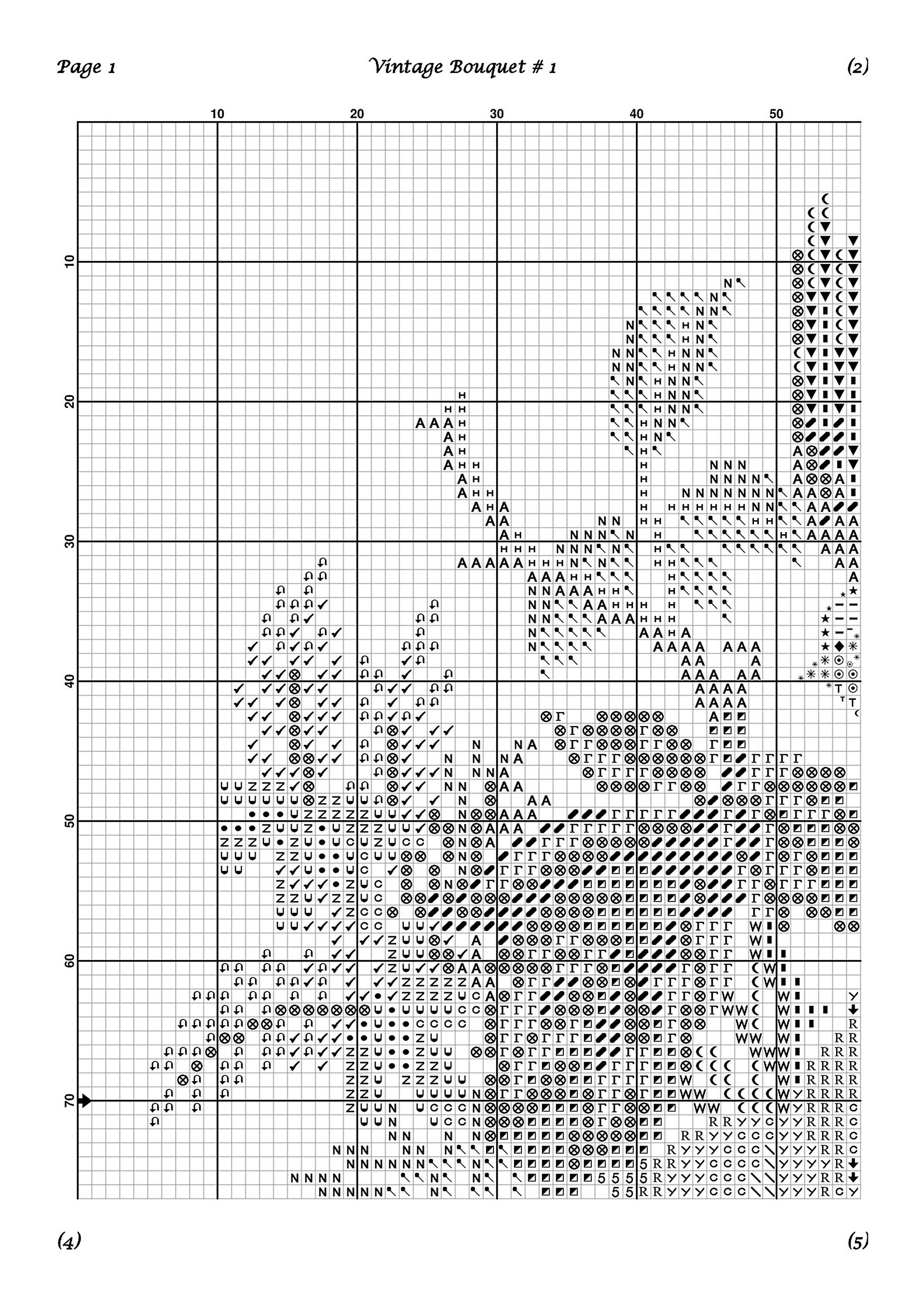 Vintage Bouquet 1 Cross Stitch Pattern / Flowers Cross Etsy Australia