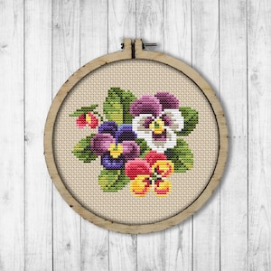 （ 美品 ）「  パンジー  」【  刺繍額 】刺繍画 il_fullxfull.2291146794_92kb.jpg