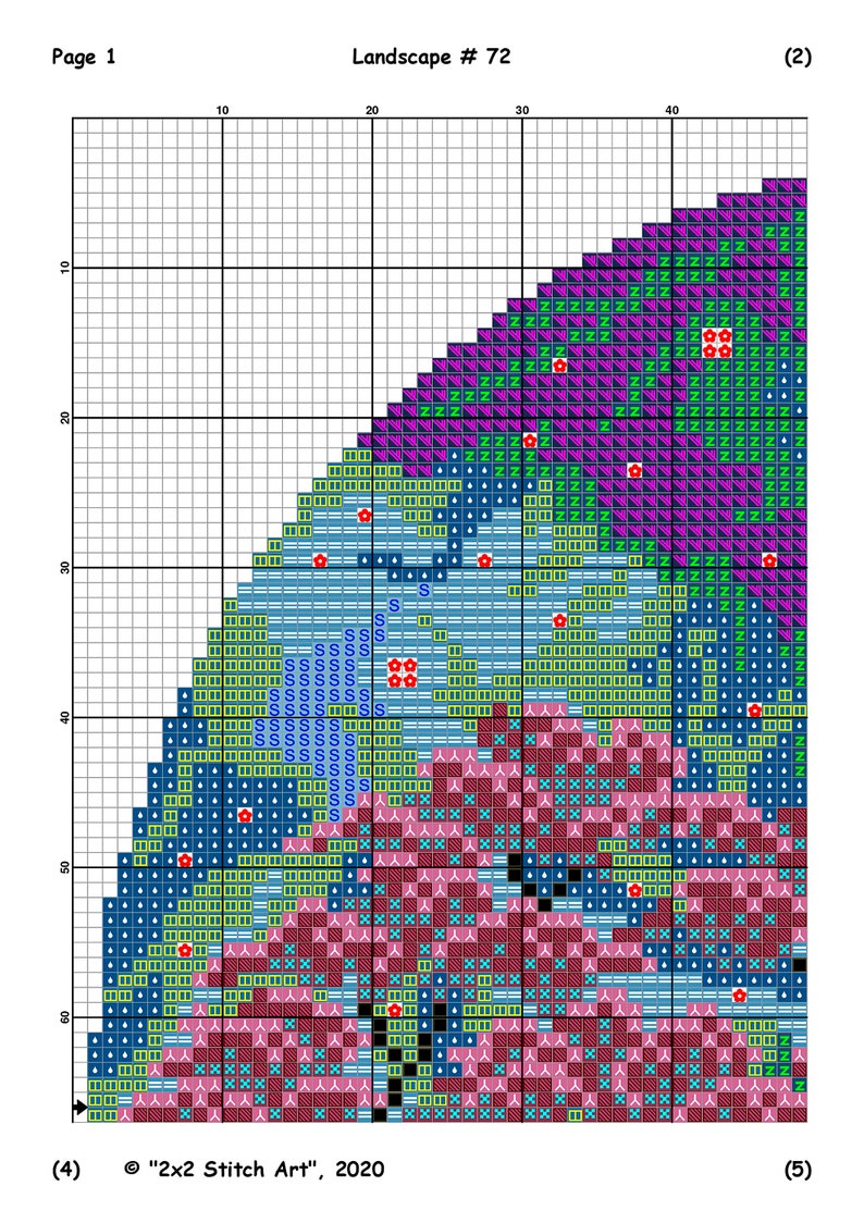 Nature Cross Stitch Pattern Landscape Cross Stitch Chart Etsy