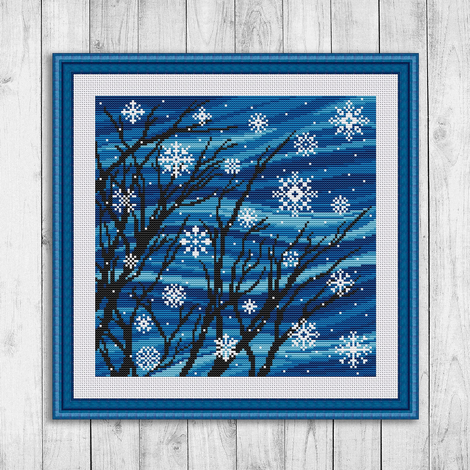 Winter Landscape Cross Stitch Pattern Nature Counted Cross | Etsy