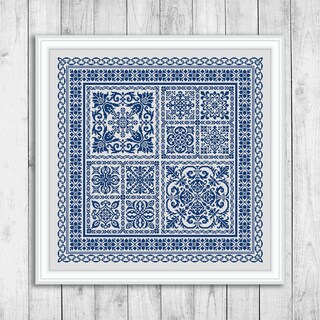 Kit Ricamo A Punto Croce RTO – Sposalini Felici, 20x20 Cm – Tela Aida Zweigart 14ct, Filati DMC, Ago E Istruzioni