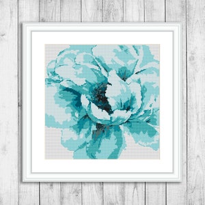 Kruissteekpatroon bloemen, natuurgeteld kruissteekschema, bloemen, winterpioen, borduurbloemen, woondecoratie, digitaal formaat - PDF