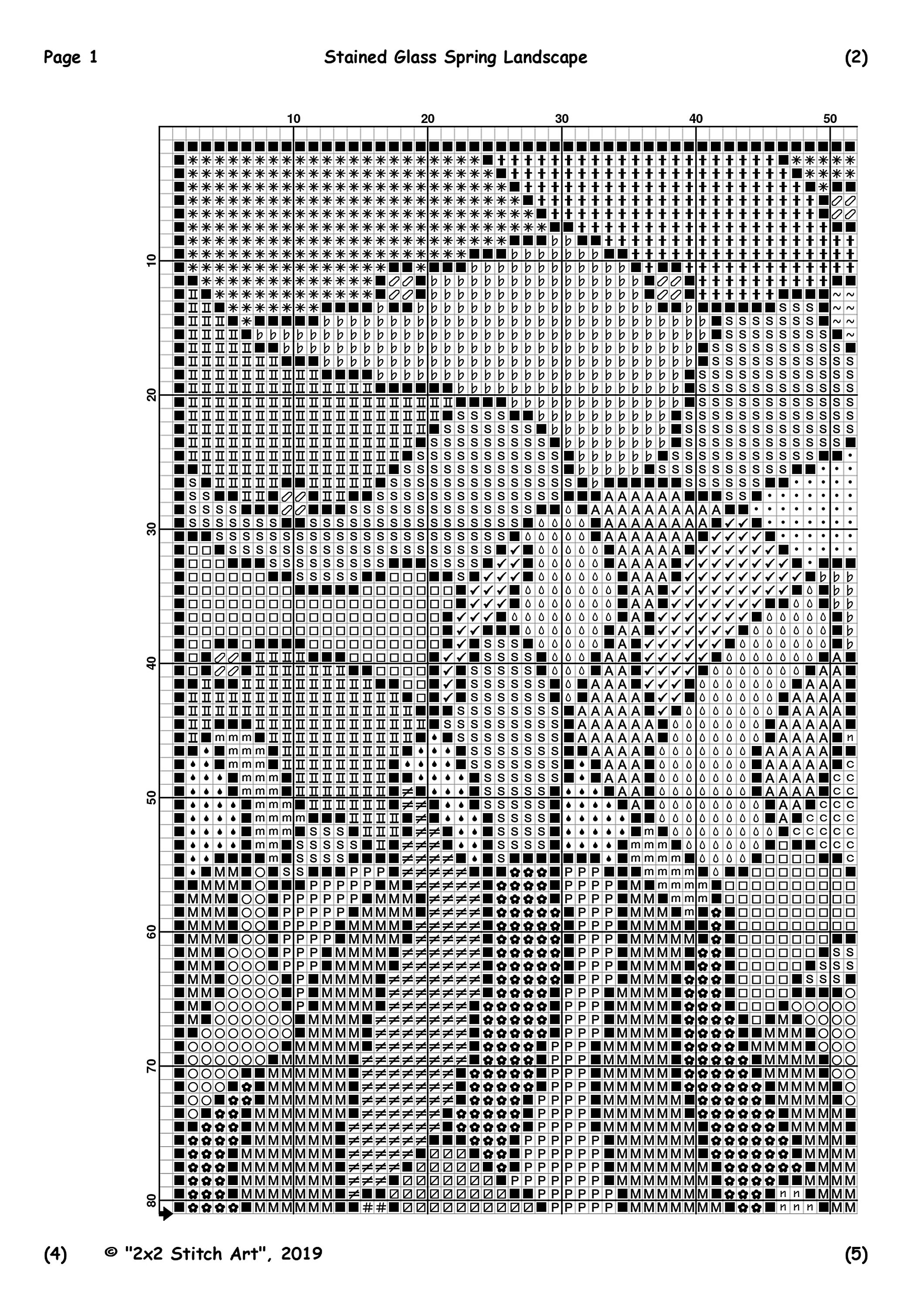 Spring Landscape Cross Stitch Pattern, Nature Cross Stitch Pattern ...