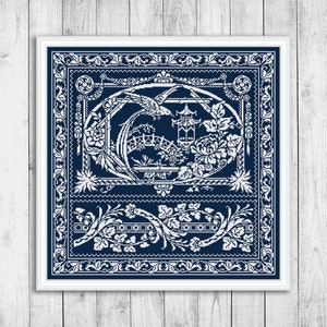 Sampler Cross Stitch Pattern, Flowers Cross Stitch Pattern, Rose Modern Cross Stitch, Floral, Embroidery Sampler, Bird, Instant Download PDF