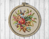 Vintage Bouquet 1 Cross Stitch Pattern Flowers Cross Stitch Pattern Vintage Flowers Flowers Bouquet Modern Embroidery Flowers