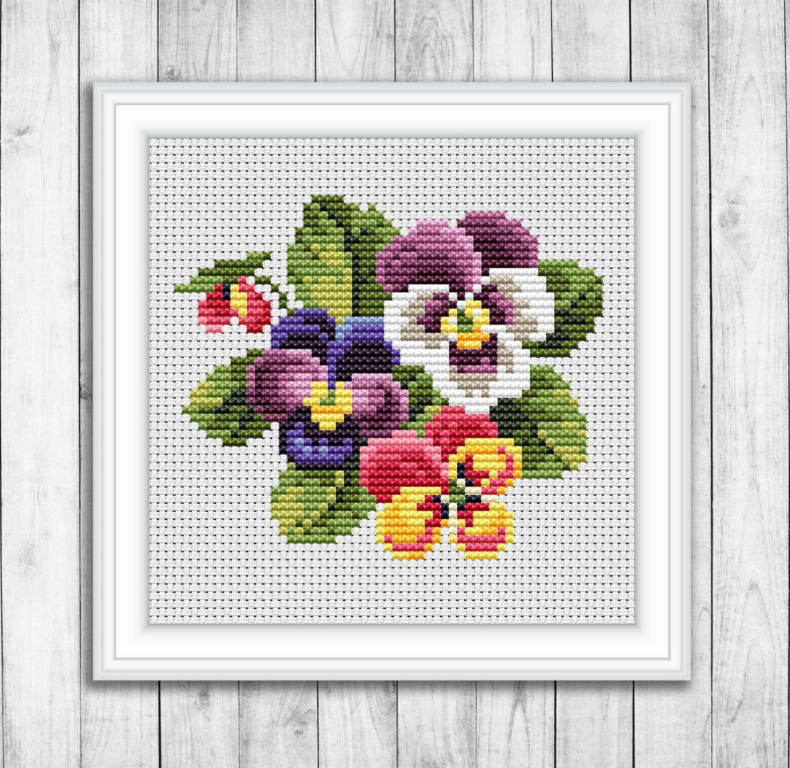 Pansies Cross Stitch Pattern Pansy Cross Stitch Pattern Etsy