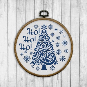 Christmas Cross Stitch Pattern, Modern Cross Stitch Pattern, Holidays Cross Stitch Pattern, Christmas Tree, Snowflakes, Instant Download PDF