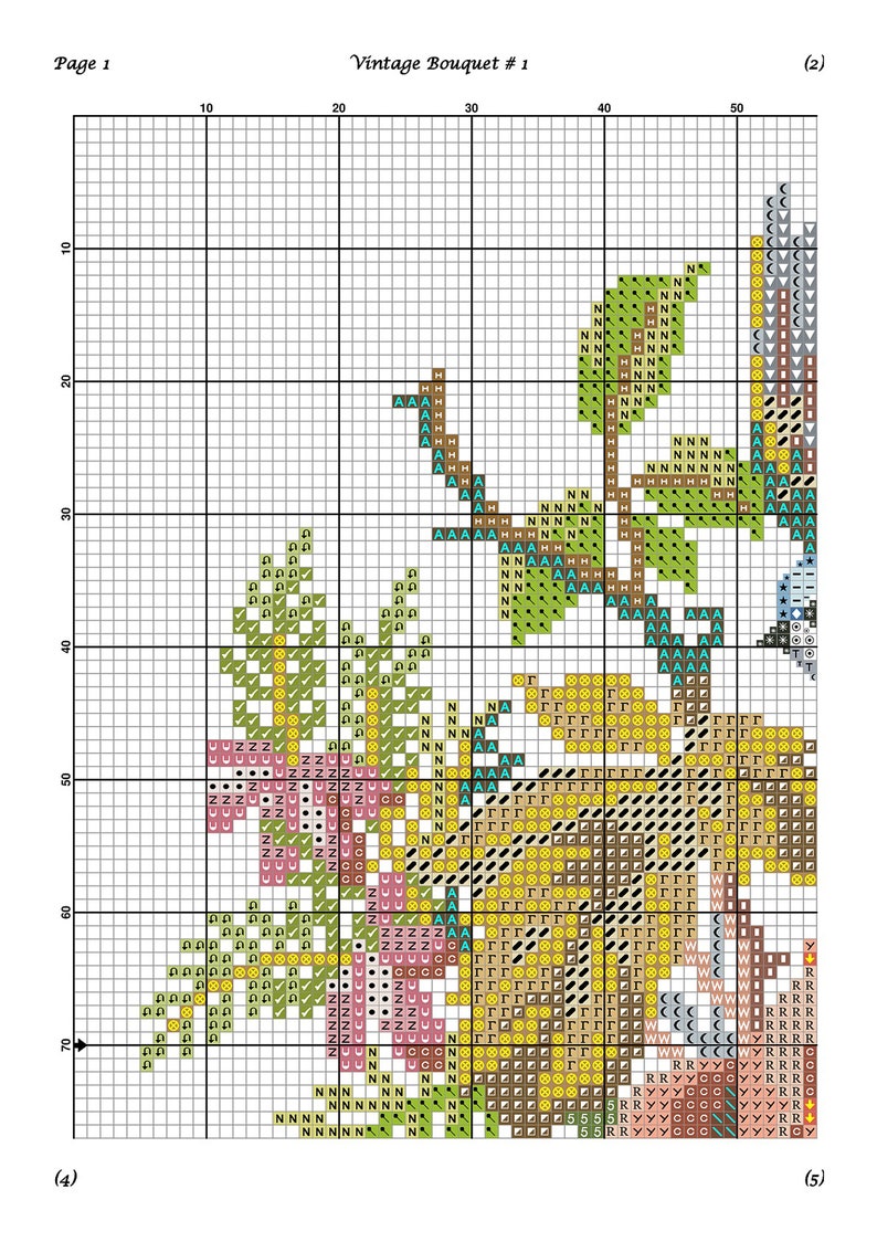 Vintage Bouquet 1 Cross Stitch Pattern / Flowers Cross Etsy Australia