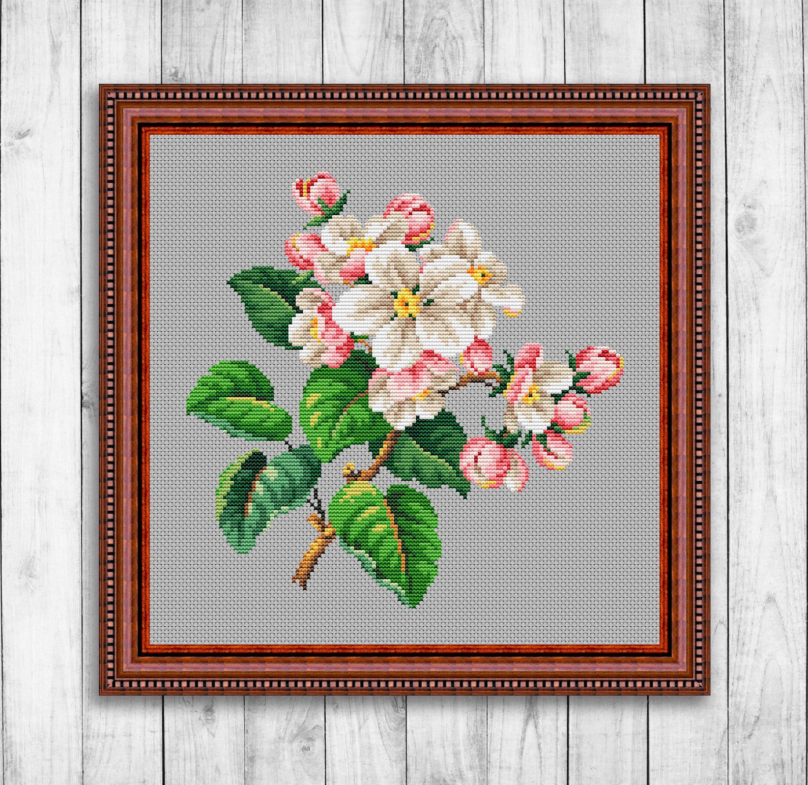 Vintage Apple Blossom Cross Stitch Pattern Blooming Apple Etsy