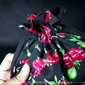Drawstring Bag With a Rose Pattern - Etsy