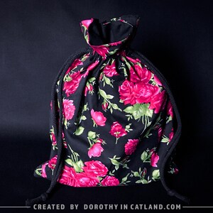 Drawstring Bag With a Rose Pattern - Etsy