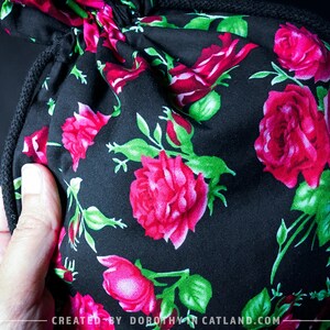 Drawstring Bag With a Rose Pattern - Etsy