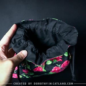 Drawstring Bag With a Rose Pattern - Etsy