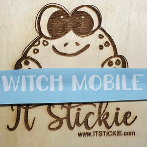 Witch Mobile Vinyl Decal – Funny Halloween Car Sticker | Spooky Humor | Flying Witch Decal | Broomstick Vinyl Sticker | Witchy Vibes