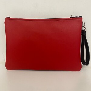 Pochette pochettona. Pochette in similpelle rossa. Pochette donna. Pochettona rossa e angurie. 3852 immagine 2