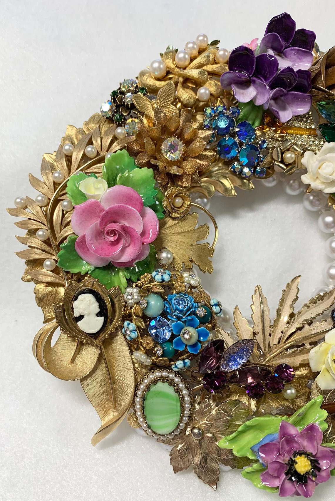 Vintage Jewelry Art Wreath Etsy