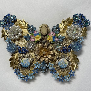 Vintage Jewelry Art Butterfly Wall Hanging