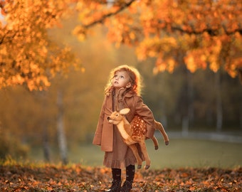 Golden Autumn Park Backdrop, Digital Background Fall, Orange Leaves, Foliage, Trees, Nature, Foliage, Instant Download