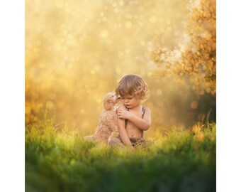 Golden Summer Digital Backdrop, Golden Hour Background, Summer Bokeh, Nature, Meadow, Instant Download