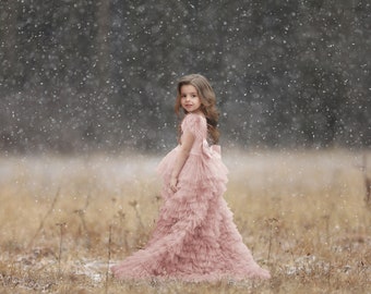 Snowfall Digital Background, Winter Field Backdrop, Snow, Nature, Outside, Instant Download