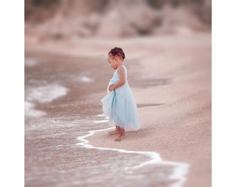Dreamy Beach Digital Backdrop, Fond de côte sablonneuse, Mer, Été, Nature, Téléchargement instantané
