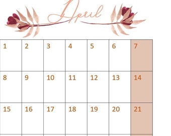 Planner A5 Calendar Printable