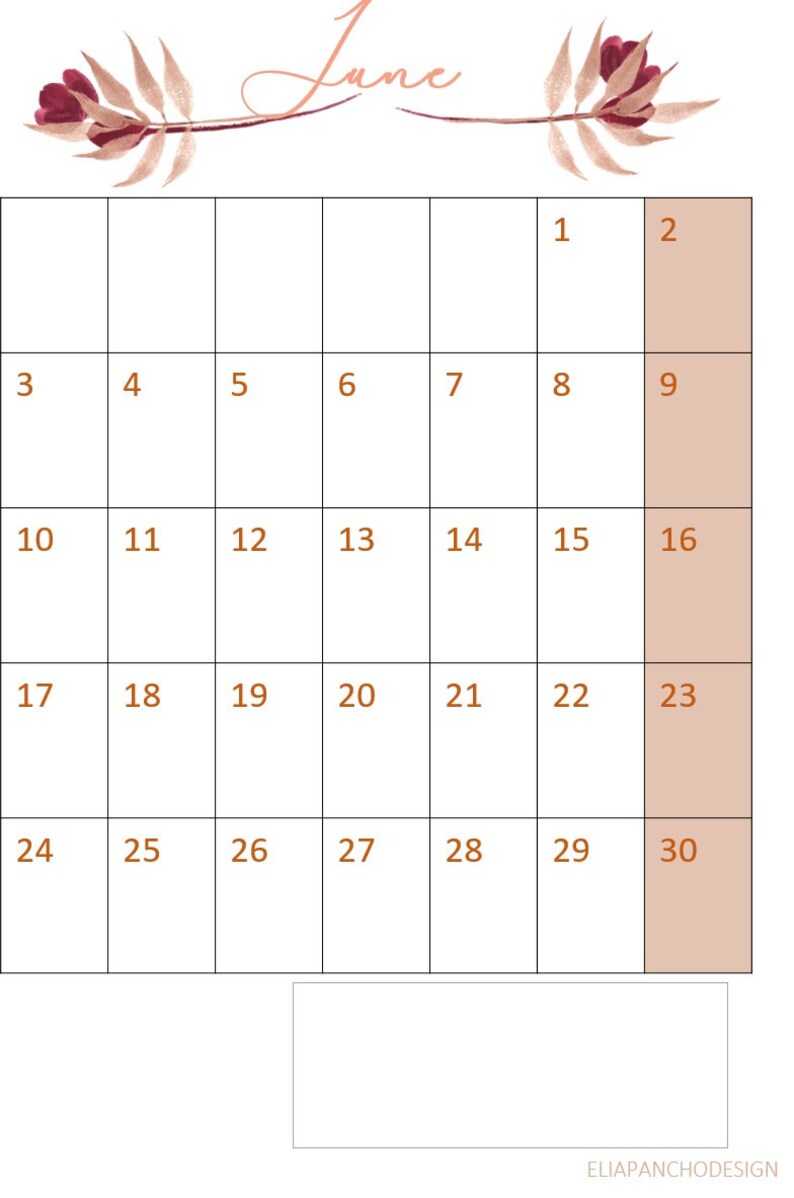 Planner A5 Calendar Printable - Etsy