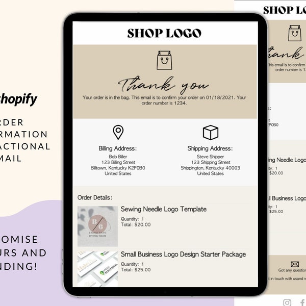 Shopify Email Template Order Confirmation Etsy Shopify Email Template Order Confirmation Etsy