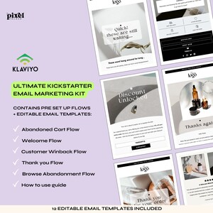 Klaviyo Email Marketing Kit Automated Flows Email Templates