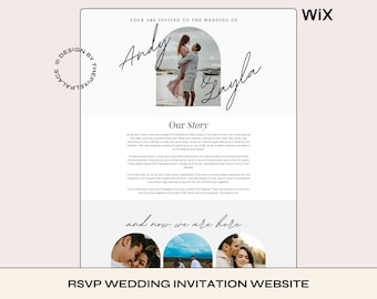 Modelo de site de casamento minimalista: convite digital e RSVP (Wix)