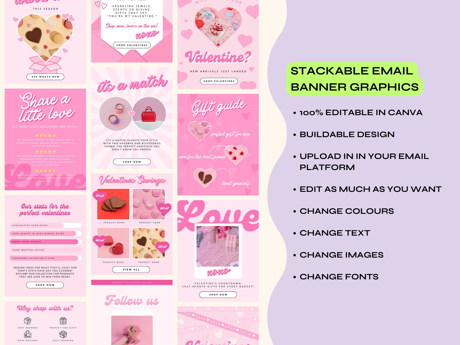 Valentines Email Templates, Pink Retro Emails, Canva Email Templates ...