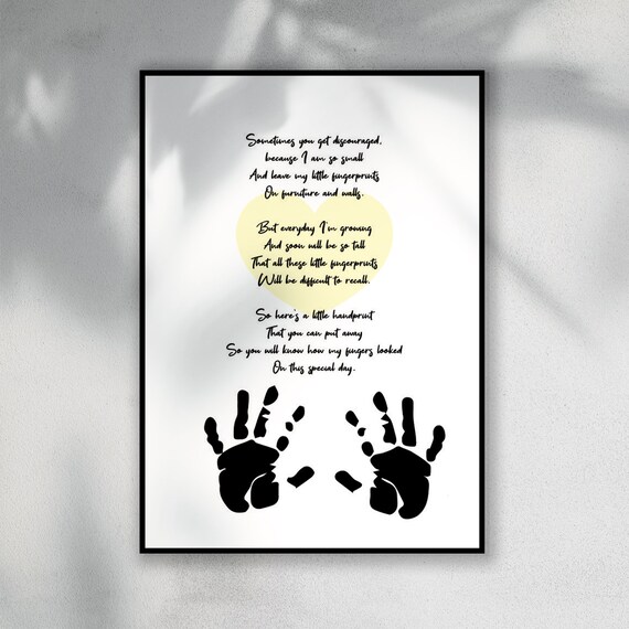 Poeme Imprimable Dempreinte De Main De Bebe Cadeau De Etsy