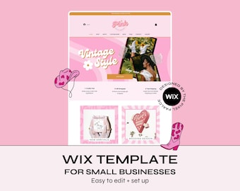 Wix Website Template Retro vintage rodeo Canva Banners & Logo
